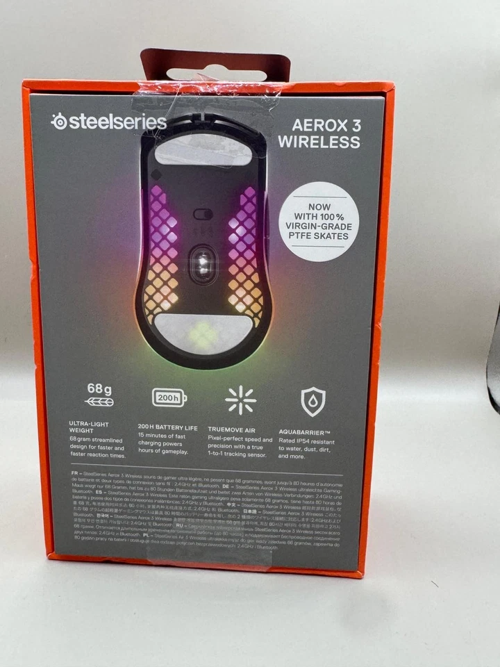 SteelSeries Aerox 3 Wireless Optical Gaming Mouse - Onyx (2022 Edition) - Image 2 of 4
