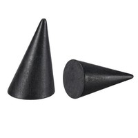 Holzkegel-Ringhalter, 2 StüCk Holz Schmuck Display StäNder, Schwarz (48X30Mm)