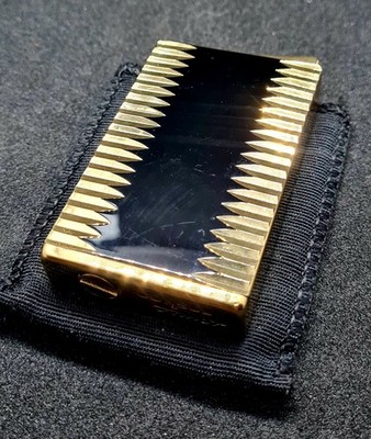 Atemberaubender Consul Amour Zerstäuber in schwarzer Emaille & Gold funktionsfähig. Vintage