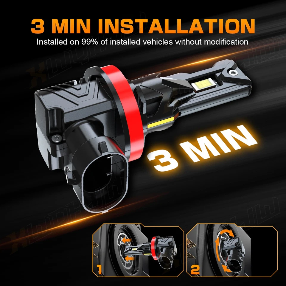 For Dodge Grand Caravan 2011-2017 3 Pair 7K H8/9/11 Hi&Lo Beams Fog Light Bulb - Image 2 of 4