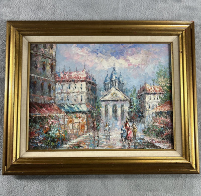 Marie Charlot Signed Oil Beautiful Wood Frame Woman Artist French impressionist