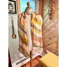 Hand Painted 100 Silk Boho Scarf