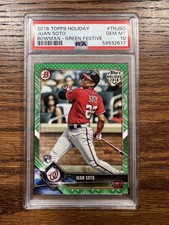 2018 Topps Holiday Bowman #THJSO Juan Soto Bowman-Green Festive PSA 10