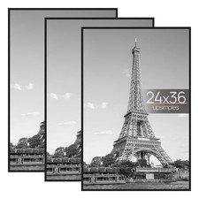 24x36 Poster Frame Black 3 Pack, Scratch-Proof Picture Frames 24 x 36 for Pho...