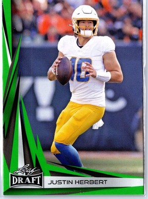 2023 Leaf Draft #B2-3 Justin Herbert Base V2 Green