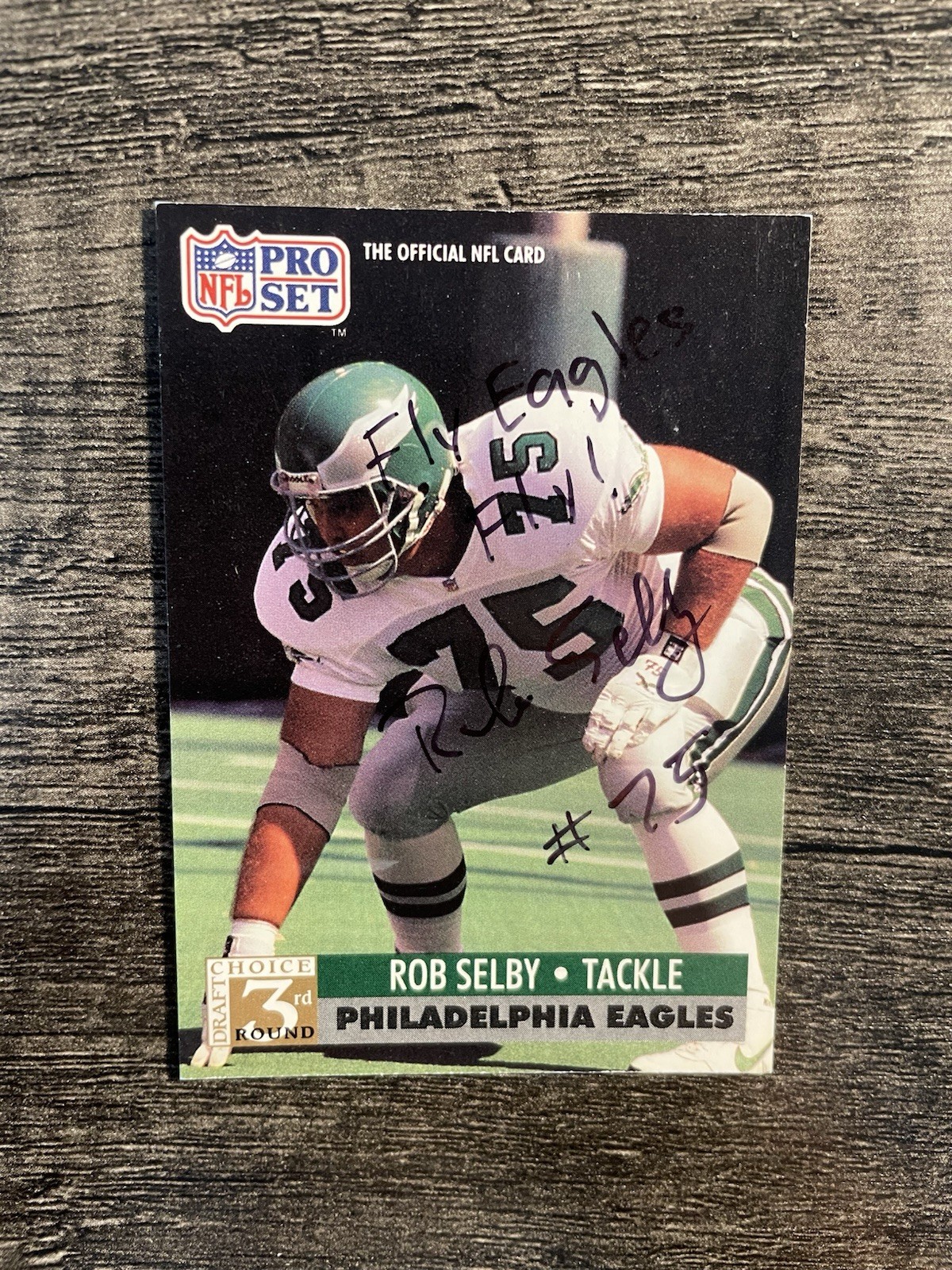 1991 Pro Set Football Rob Selby Signed Rookie Card #804 Eagles Auto 