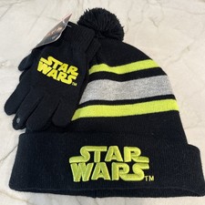 Disney Star Wars YOUTH  TEENS Pom Pom Hat  Stretch Gloves Set OSFM