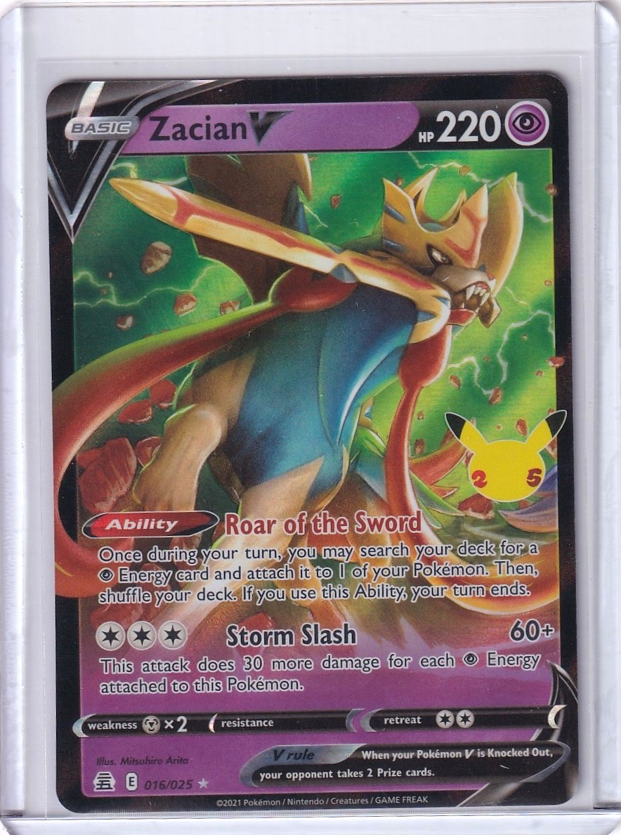 Zacian V Full Art Holo #16 Pokemon Celebrations 2021 TCG
