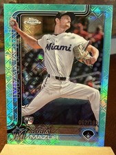 2025 Topps Chrome Logofractor Adam Mazur (RC) #157 Aqua /199 Miami Marlins 