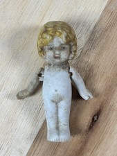 Antique Miniature Dollhouse Bisque Doll Hand Painted Jointed Arms 2.5