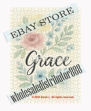 500 piece jigsaw puzzle Grace Floral Script Word faith inspired