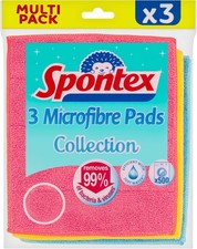 Image of 3 x Spontex Microfibre Pads Super absorbent Sponge Centred