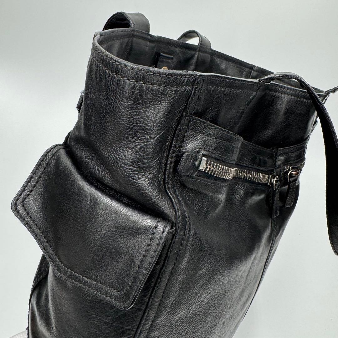 PRADA Large Leather Tote Bag Shoulder Bag Black thumbnail 9