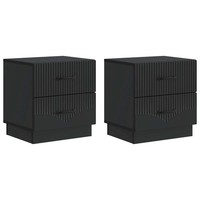 Nachttisch 2Er Set Schwarz Holzwerkstoff 43X34,5X44,5 Cm