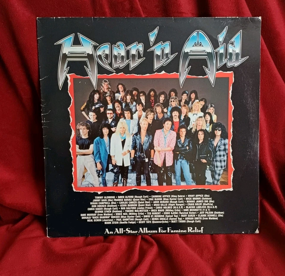 Hear'n Aid LP 1986 Compilation Mercury 826 044-1 Kiss Dio Rush Vintage TESTED  - Image 2 of 4