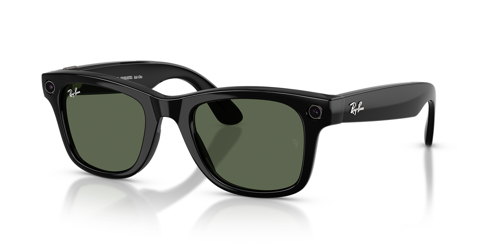 Ray-Ban Meta Wayfarer Matte Black Clear/G15 Green - Image 3
