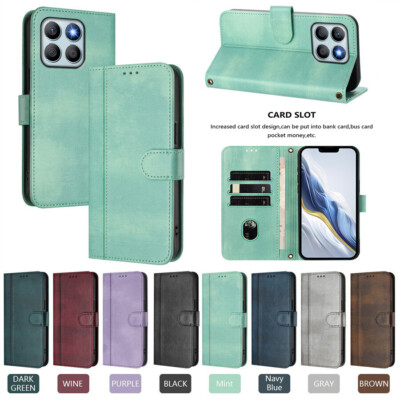 Leather Wallet Phone Case For Huawei Honor X8C X8B  X7B Magic 6 7 Huawei P Smart