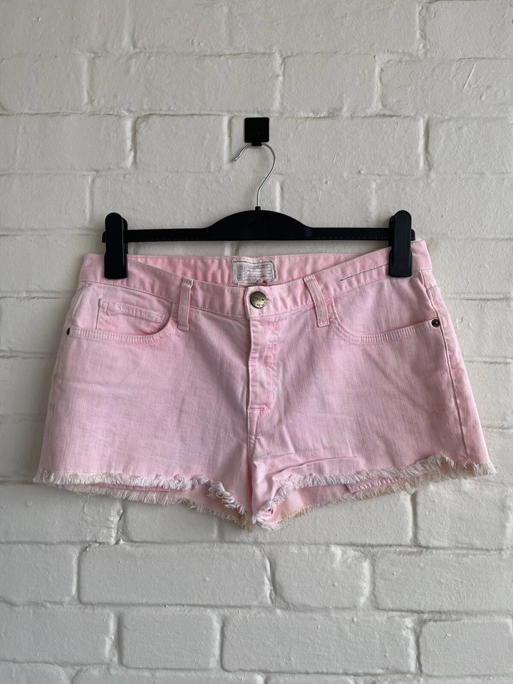 Pantalones Cortos CURRENT ELLIOTT The Boyfriend Day Glo Rosa Denim Talla W29" Mezcla de Algodón Foto 2 de 4
