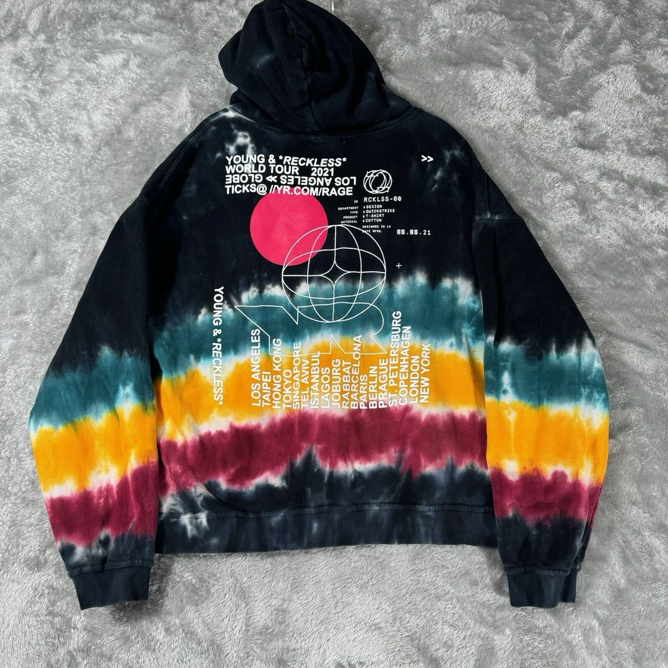 Sudadera con Capucha Young and Reckless World Tour Tie Dye Estampado Completo XL Foto 2 de 4