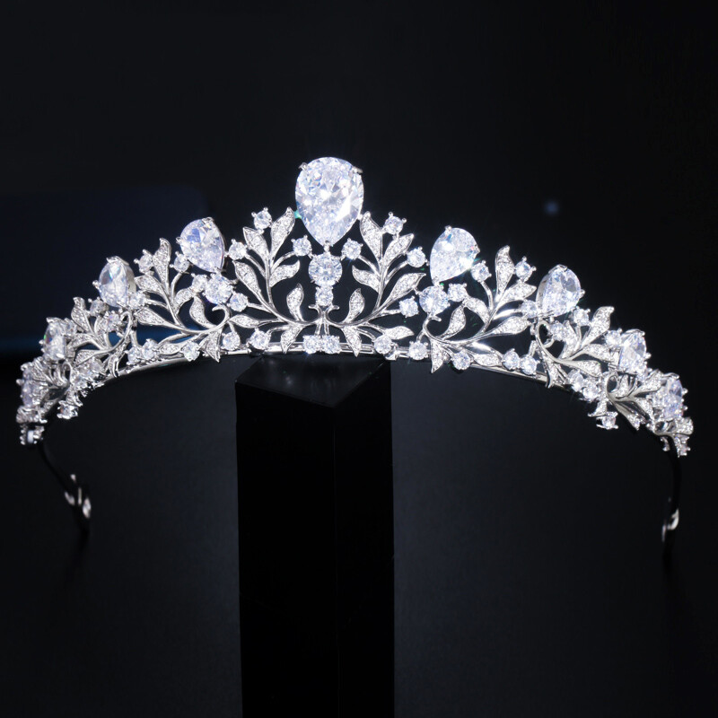 Silver Plated CZ Princess Headwear Tiaras Crowns Bridal  display picture 2