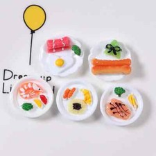 Dollhouse Breakfast or Dinner Ceramic Plate 1/12 Scale Serving for 4 Random