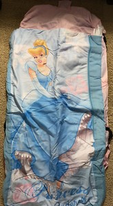 Two Disney’s Cinderella Sleeping Bag Air Mattress  Camping Slumber Party Bed