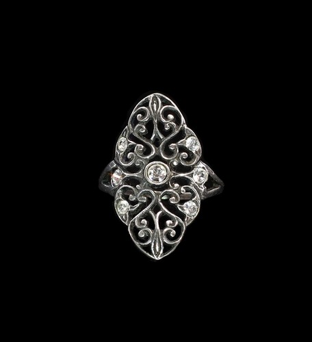 9901393 925er Bague en Argent avec Pierres Swarovski Gr. 52 Spirale Forme - Picture 3 of 3