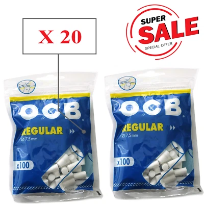 Filtri OCB Regular 7,5mm – 20 Bustine x 100 Filtri (Totale 2000)