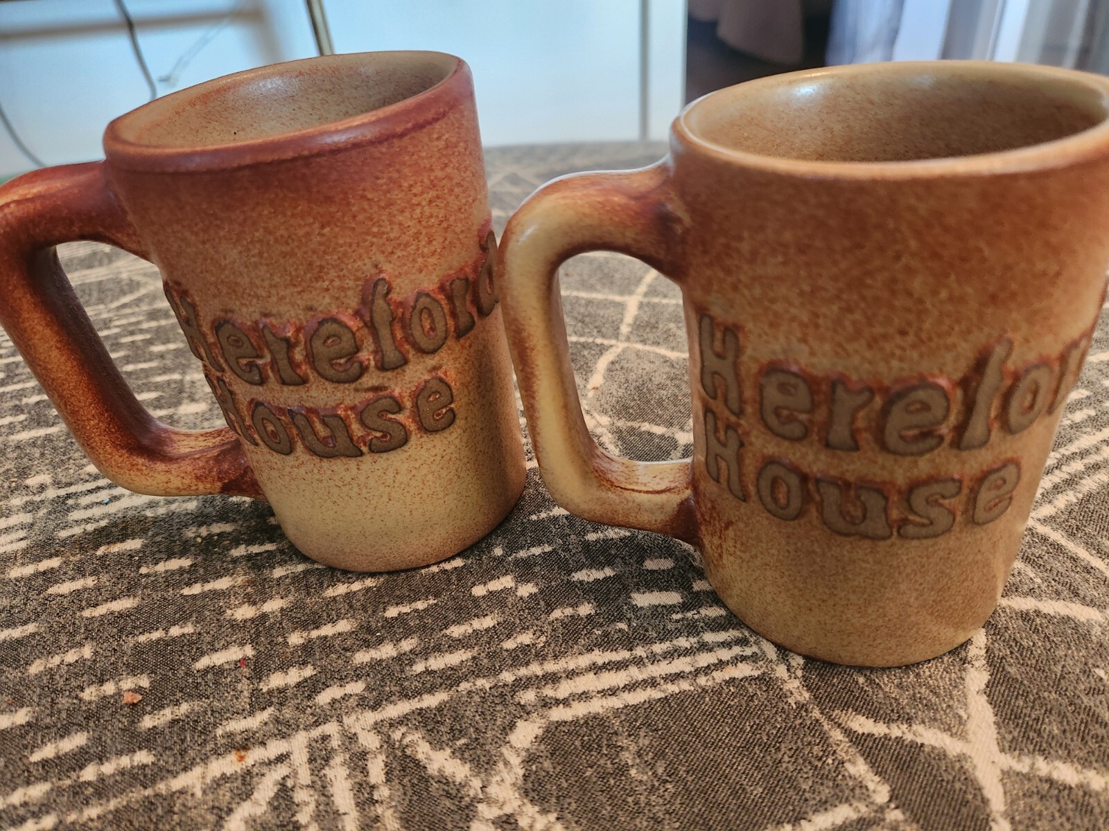 Pair Of Hereford House Kansas City MO Restaurant Ware Coffee Mug Cup