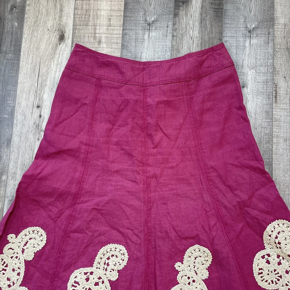 Cynthia Steffe Mujer Talla 6 Falda Violeta con Cremallera, Detalle Encaje Marfil Foto 2 de 4