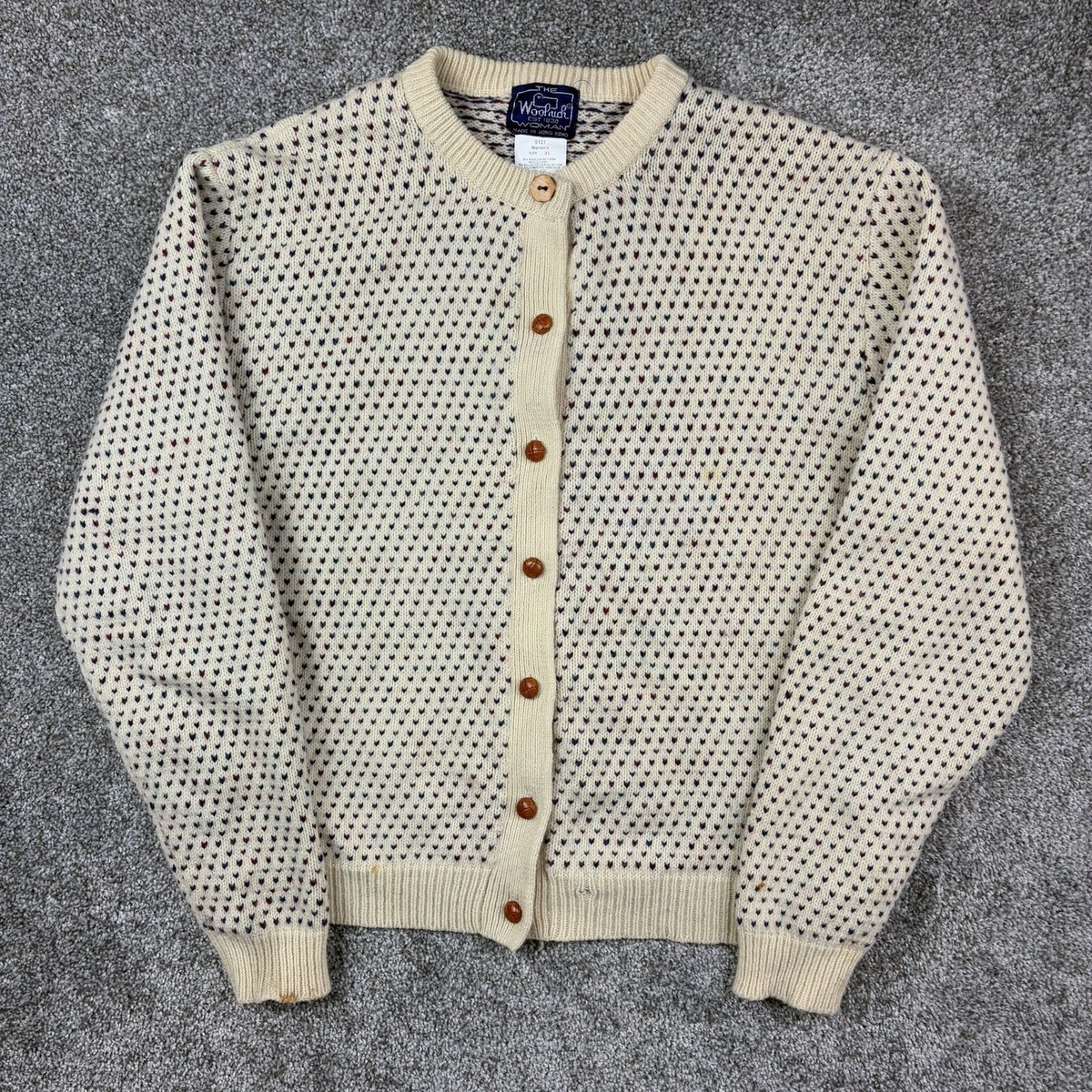 Vintage Woolrich Cardigan Sweater Women's XL Birds Eye Vintage Woolrich Cardigan Sweater Women's XL Birds Eye