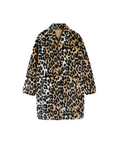 Leopard faux fur jacket Vintage coat animal pattern coat women Gift For Him/Her