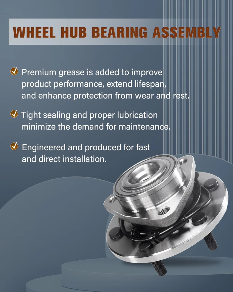 Pair Front Wheel Bearing Hub for 2004-2007 Nissan Titan Infiniti QX56 6 Lugs Foto 2 de 4