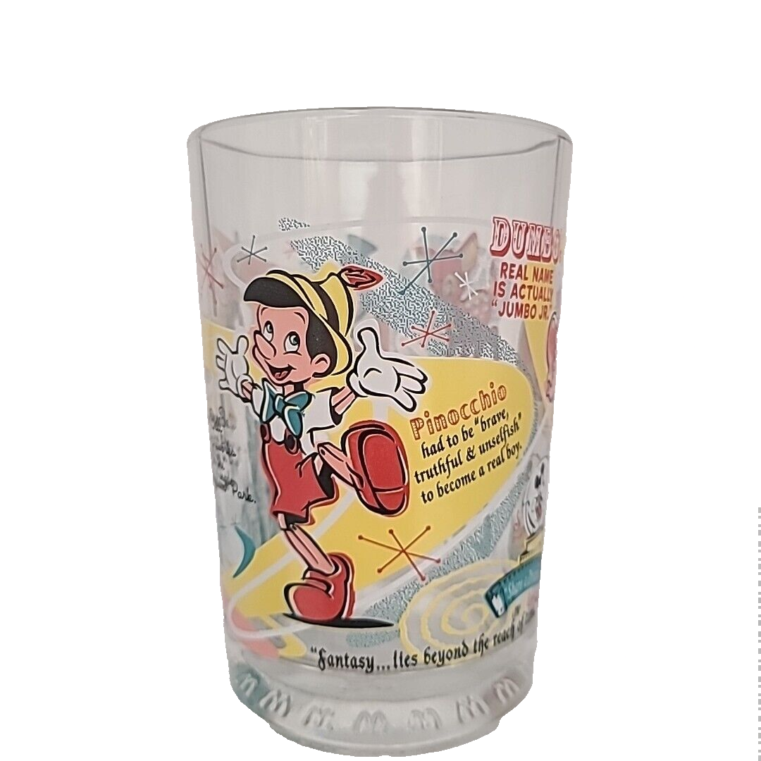 McDonald's Walt Disney World 100 Years of Magic Pinocchio Dumbo Collector Glass