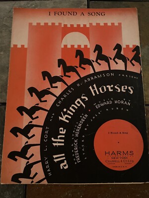 Vintage 1934 I Found a Song by Edward Horan Sheet Music Cort & Abramson