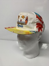 VTG USA Made California Hawaiian Print Fabric Tourist Strap Back Hat 1980’s