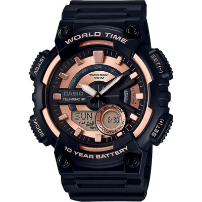 Casio AEQ-110W-1A3VDF HERREN UHR DIGITAL SCHWARZ ROSEN 50mm UNTERPREIS
