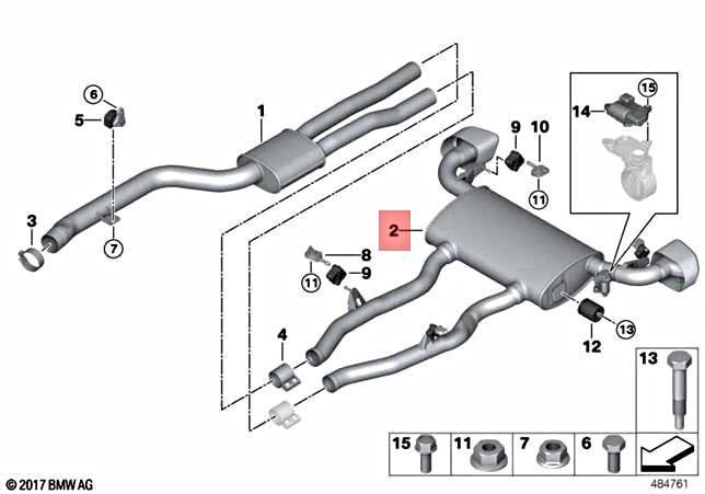 Genuine BMW X3 M G01 X3 M40iX SAV Rear Silencer With Exhaust Flap 