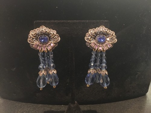 AUTHENTIC SIGNED HEIDI DAUS CLUE TOPAZ CRYSTAL ART DECO DANGLING 