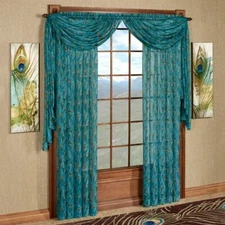 King Peacock Sheer Curtain Panel Sapphire