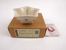 Longaberger Pottery Red Small Star Dish & Product Card NEW in Box Made in USA