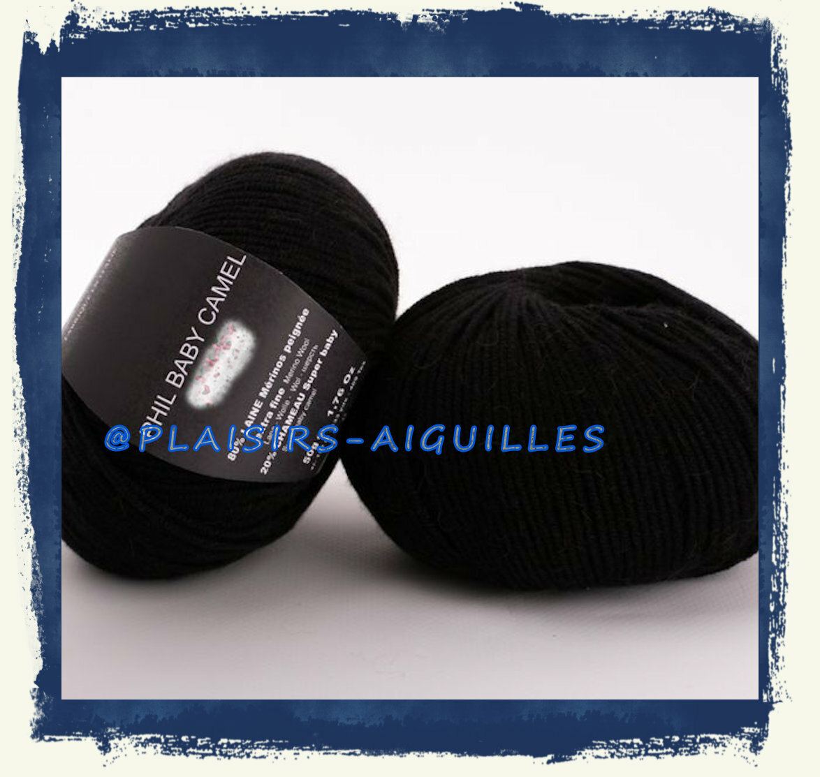 Laine Phil Baby Camel noir, 4 pelotes douces anti-irritation pour tricot bébé et peau sensible