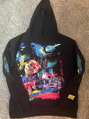 VLone X Juice WRLD 999 Cosmic Hoodie Sz M Black Legends Never Die RAP Sweatshirt