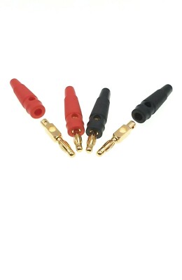 Bananenstecker 4mm vergoldet rot oder schwarz mit Querloch lötbar ab 1,20 /STK