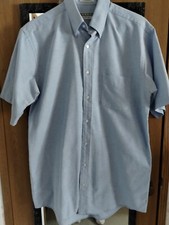 ENRO Natural Blend Oxford Men's Half Sleeve Shirt Size 16 Tall Blue