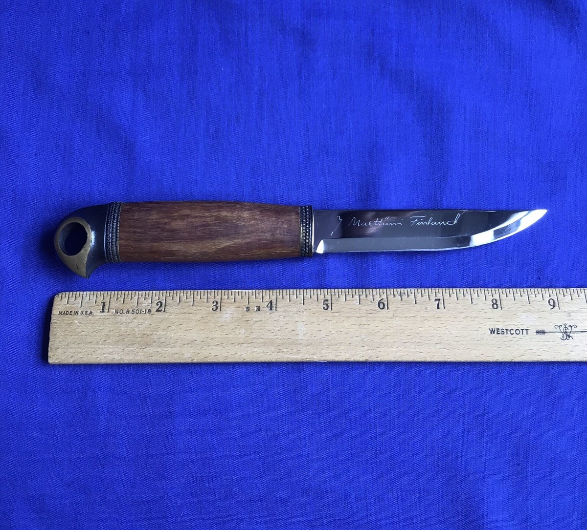 MARTTINI BRONZE BIRD EAGLE KNIFE NO. 555 CURLY BIRCH HANDLES MARTTINI BRONZE BIRD EAGLE KNIFE NO. 555 CURLY BIRCH HANDLES