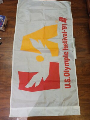 Vintage US Olympic Festival Flag 1991 (5'' Ft By 2.5'' Ft)
