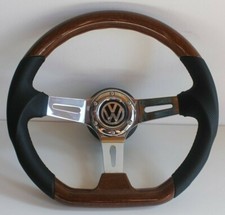 Steering Wheel Fits For Vw Wood Flat Bottom No Hub Adapter 350mm
