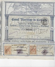 1887 MARITIME CANAL OF CORINTH * ANCIENT AND HISTORICAL ACTION * ORIGINAL AND DOC