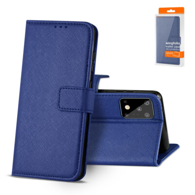 For Samsung Galaxy S20 Ultra PU Leather Wallet Folio Case - Blue